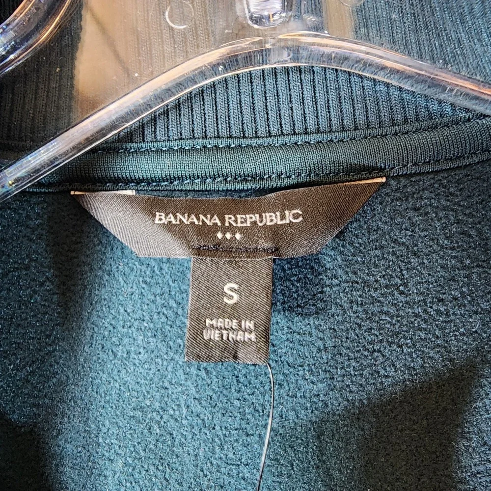 Banana Republic Nubby Sherpa Fleece Pullover 1/4 Snap Mens S Storm Slate NEW